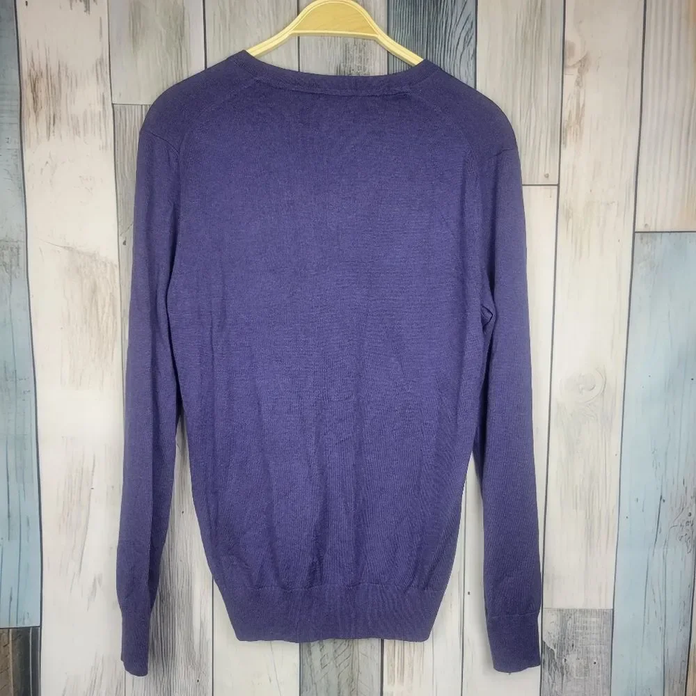 Banana Republic Purple V Neck Sweater Silk Blend Size Small